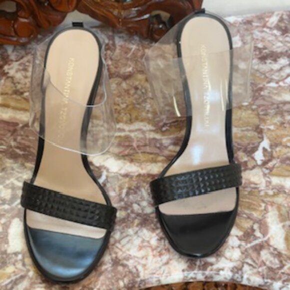 Konstantina Tzovolou Principessa Mule Leather and PVC Strap Size 39 Condition A+ - Picture 3 of 5